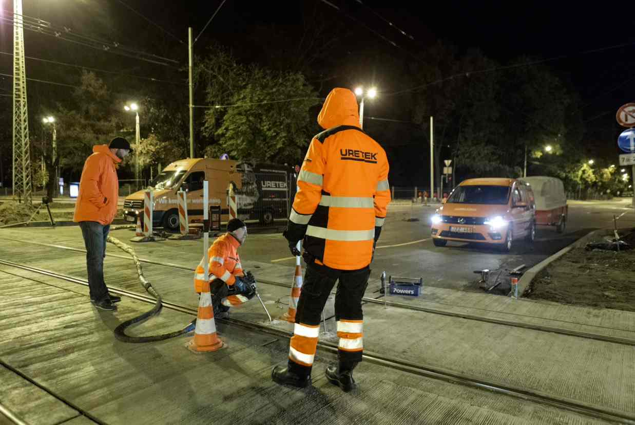 Прекращение оседания трамвайных путей в Риге, восстановление носительной способности и переустройство бетонных плит